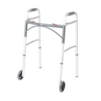 Deluxe Two Button Folding Walker with 5 Wheels - Each
