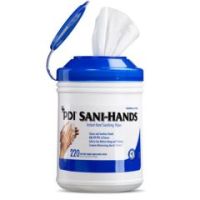 PDI Sani-Hands ALC Instant Hand Sanitizing Wipes - Kills 99.99% of Germs - 6 X 7-1/2 Inch - Canister - Carton of 135