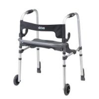 Clever Lite LS Rollator Walker with Seat and Push Down Brakes - Clever Lite LS Rollator Walker with Seat and Push Down Brakes