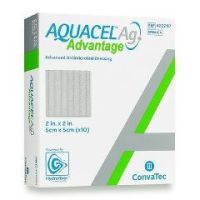AQUACEL® Ag Advantage Enhanced Hydrofiber Dressing with Silver 2x2 - 2 X 2, Square - Box of 10
