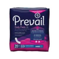 Prevail®Daily Bladder Control Pads - For Moderate Bladder Leaks - Maximum Long Absorbency - Pad Length: 13 - Case of 156