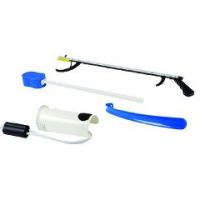 Hip Kit #1: 26 reacher, contoured sponge, sock and stocking aid, 18 plastic shoehorn