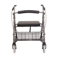 DMI Lightweight Extra-wide Aluminum Rollator Walker with Seat - Each