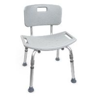 McKesson Aluminum Bath Bench with Removable Back - Slip Resistant Tips - Angled