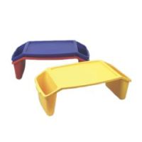 Plastic bed tray with side pockets