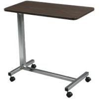 Deluxe Height Adjustable Overbed Table Non-Tilt - Silver Vein Finish - Each
