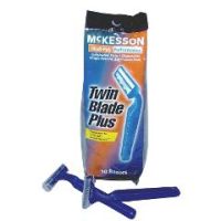 Twin Blade Plus Disposable Razors - Lubricated Strip- Pack of 10