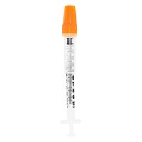 Safety Insulin Syringe with Needle SOL-GUARD 1 mL 1/2 Inch 29 Gauge Sliding Safety Needle Regular Wall - BX/100