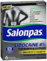 Topical Pain Relief Salonpas® 4% Strength Lidocaine Patch 6 per Box- BX/6