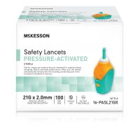 Safety Lancet McKesson Retractable Pressure Activated Finger