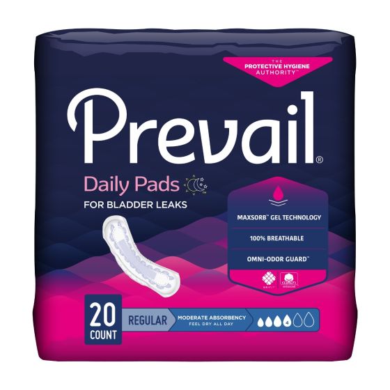 Prevail®  Daily Bladder Control Pads - For Moderate Bladder Leaks