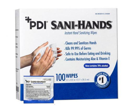 Hand Sanitizing Wipe Sani-Hands® 100 Count Ethyl Alcohol Wipe Individual Packet