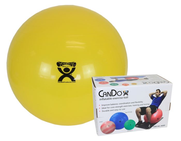 CanDo inflatable ball, yellow, 45 cm (18), boxed
