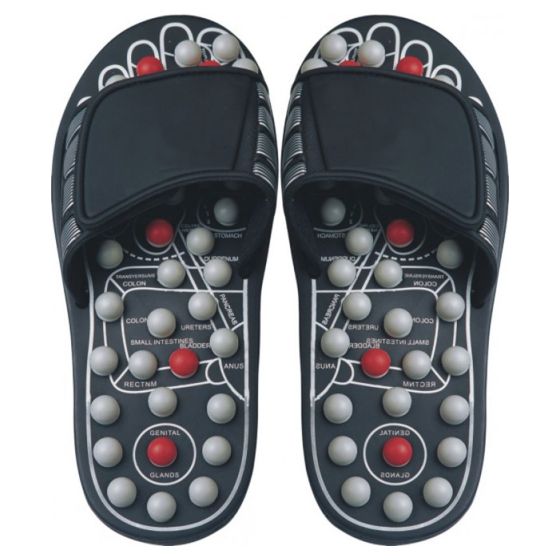 Reflexology Sandals - Black and Pearl