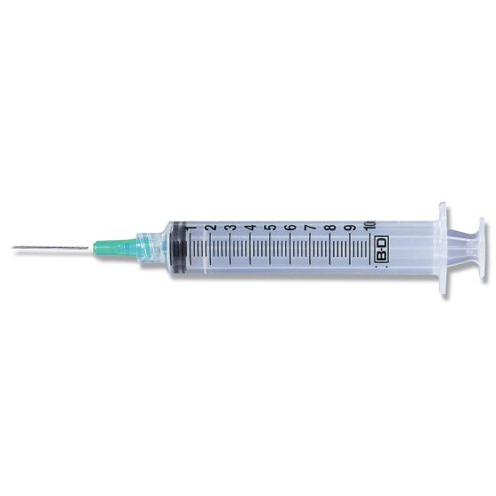 10 mL Luer-Lok Syringe 21g x 1 PrecisionGlide Detachable Needle
