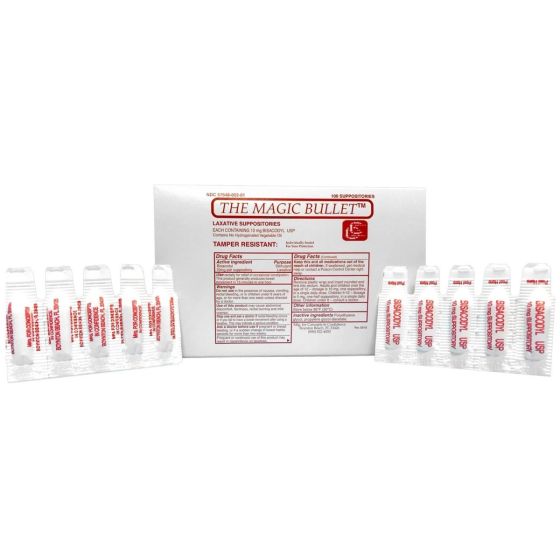 Magic Bullet Suppository - Laxative Suppositories - 10mg Bisacodyl Suppository