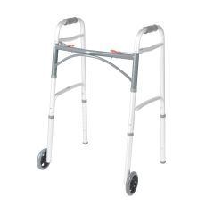 Deluxe Two Button Folding Walker with 5 Wheels - Each