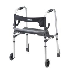 Clever Lite LS Rollator Walker with Seat and Push Down Brakes - Clever Lite LS Rollator Walker with Seat and Push Down Brakes