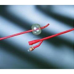 Bardex Lubricath Coude Red Latex Foley Catheter - 2-way, 5cc
