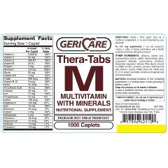 Gericare Theratabs M Multivitamin Supplement with Minerals Caplets