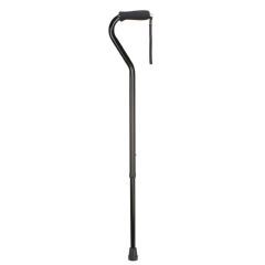 DMI Deluxe Adjustable Aluminum Cane Offset Handle - Black - Box of 1