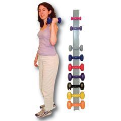 Cando Vinyl Dumbbells with Wall Rack