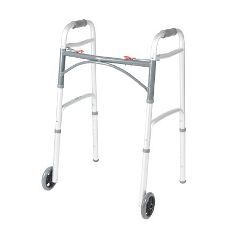 McKesson Adult Aluminum Folding Walker with 5 Wheels - Each