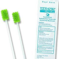 Toothette Plus Oral Swabs with Mouth Refresh Solution. - Box of 50