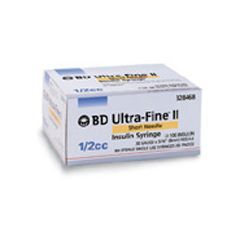 0.5 mL Insulin Syringe 31g x 5/16 Ultra-Fine II Needle - Box of 100