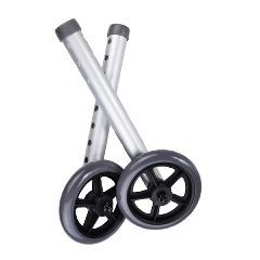 McKesson Universal 5 Walker Wheels with Rear Glides - 1 pair