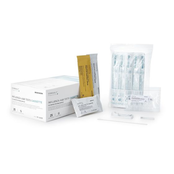 McKesson Consult Influenza A + B Infectious Disease Immunoassay Rapid Test Kit - 25 Tests per Kit