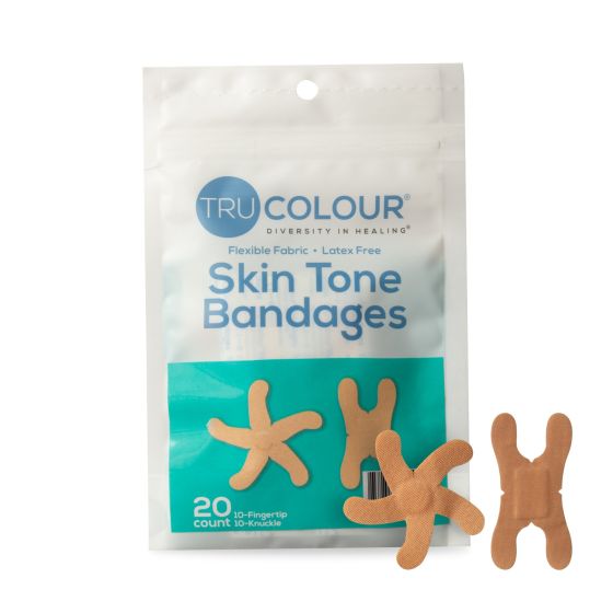 Tru-Colour Knuckle and Fingertip Bandages, Flexible Adhesive Bandages