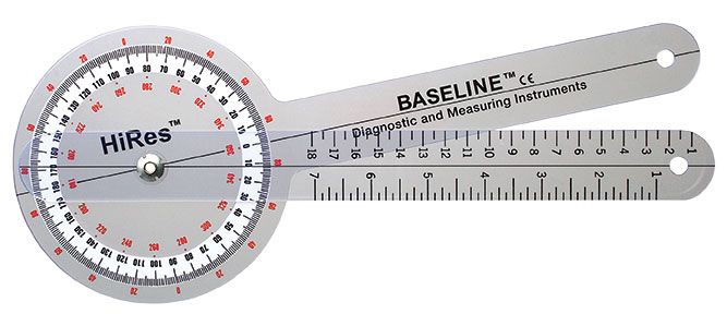 Baseline Hi-Res Plastic 12 Goniometer 360 Degree