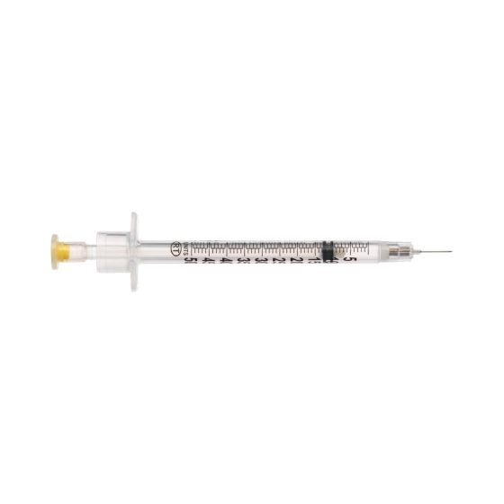 Safety Insulin Syringe with Needle VanishPoint 1 mL 5/16 Inch 30 Gauge Retractable Safety Needle Regular Wall