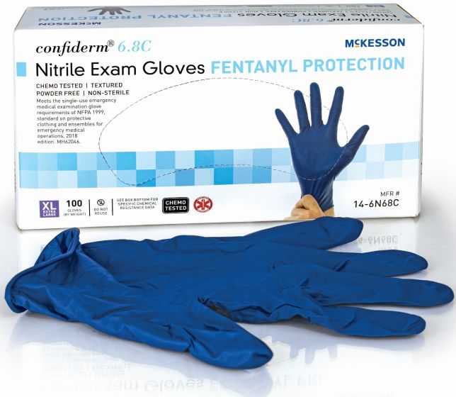 McKesson Confiderm® 6.8C Nitrile Exam Glove, Blue