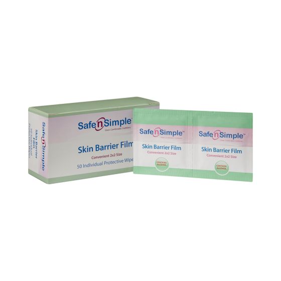Skin Barrier Wipe Safe N Simple 43% 20% Strength Isopropyl Alcohol Butyl Ester of PVM/MA Copolymer Individual Packet NonSterile