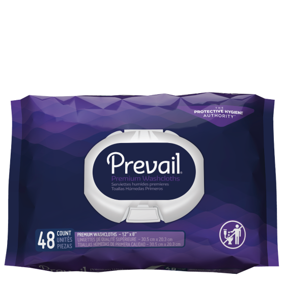 Prevail Personal Wipe with Aloe and Vitamin E, 8 X 12 Inch