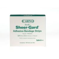Caring Plastic Adhesive Bandages - 3/4 X 3 - Box of 100
