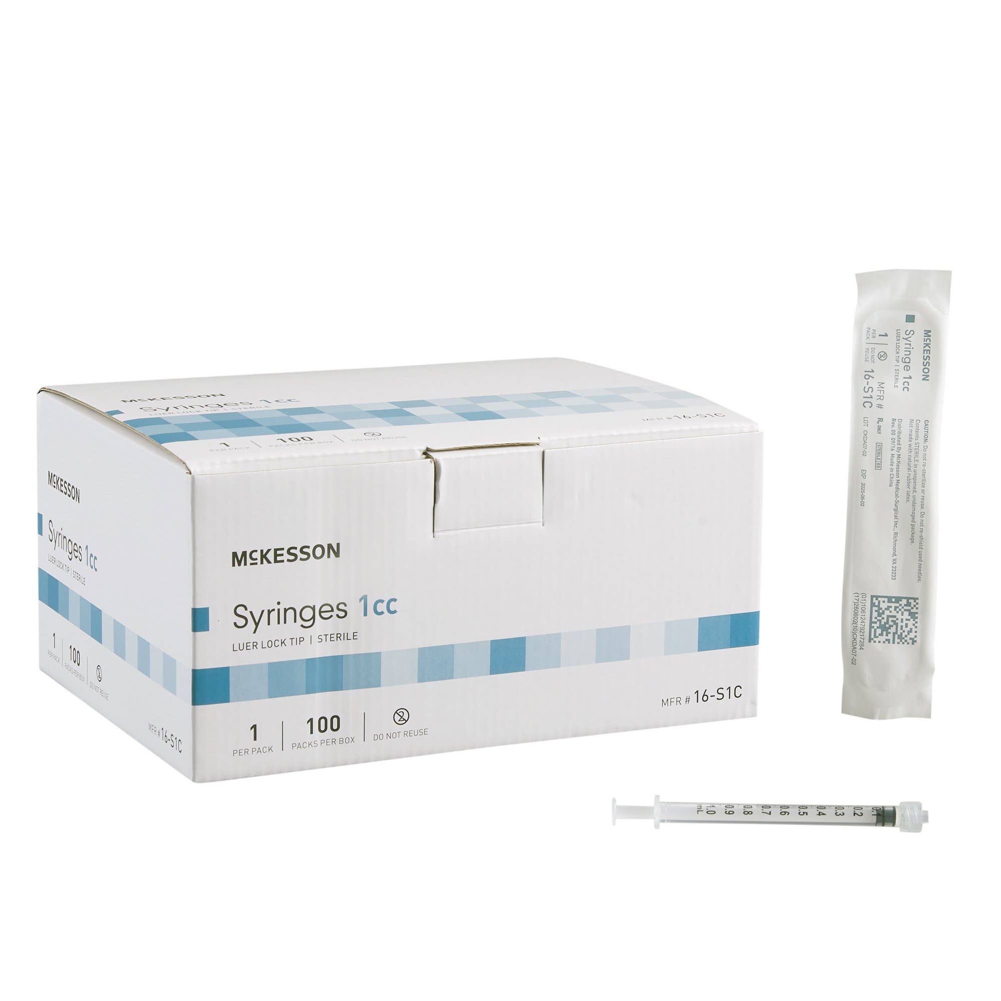 General Purpose Syringe McKesson 1 mL Luer Lock Tip Without Safety - CS/1800