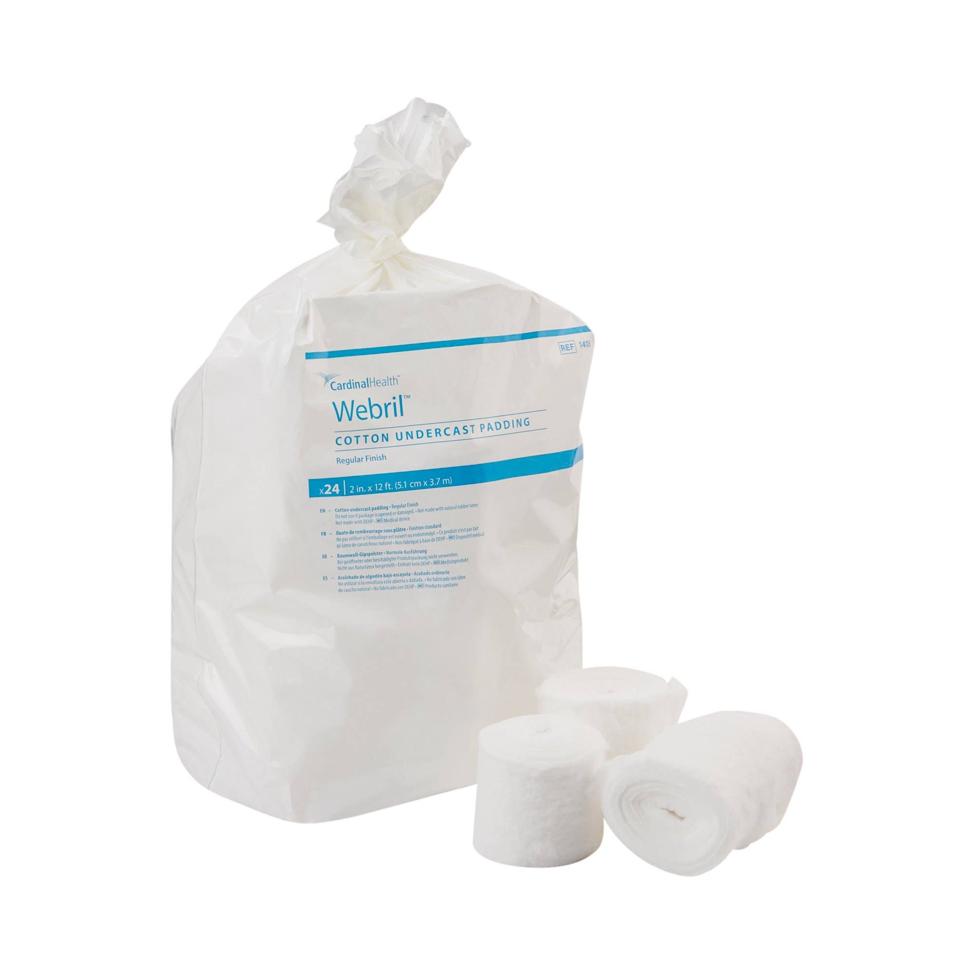 Webril Undercast Cotton Cast Padding, Non-Sterile, White, 2 Inch x 4 Yard, EA