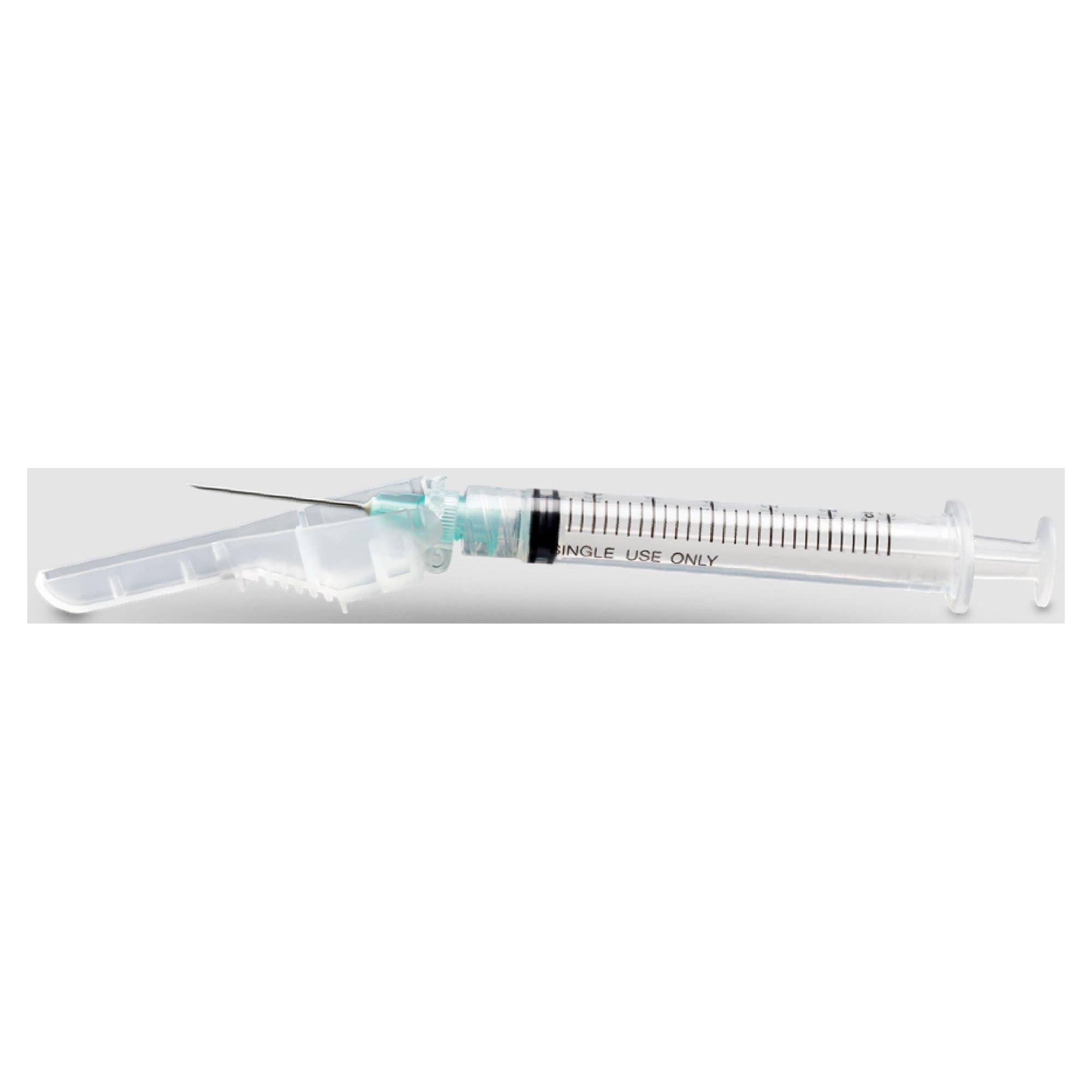 Safety Tuberculin Syringe with Needle McKesson Prevent 1 mL 1/2 Inch 27 Gauge Hinged Safety Needle Regular Wall