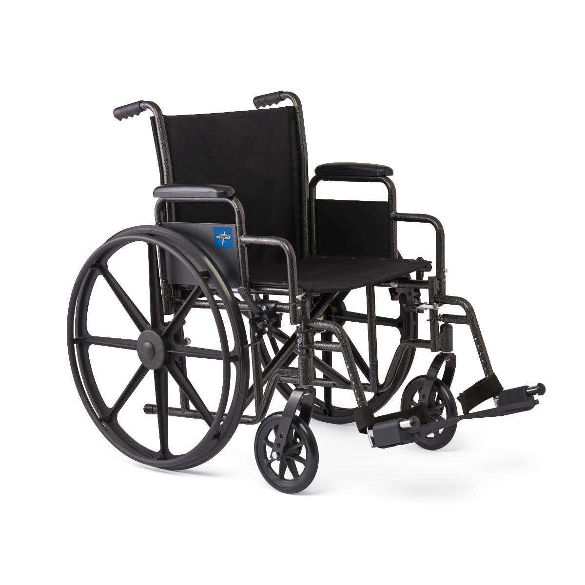 Guardian K1 20" Wide Basic Nylon Wheelchair with Swing-Back Desk-Length Arms and Swing-Away Leg Rests