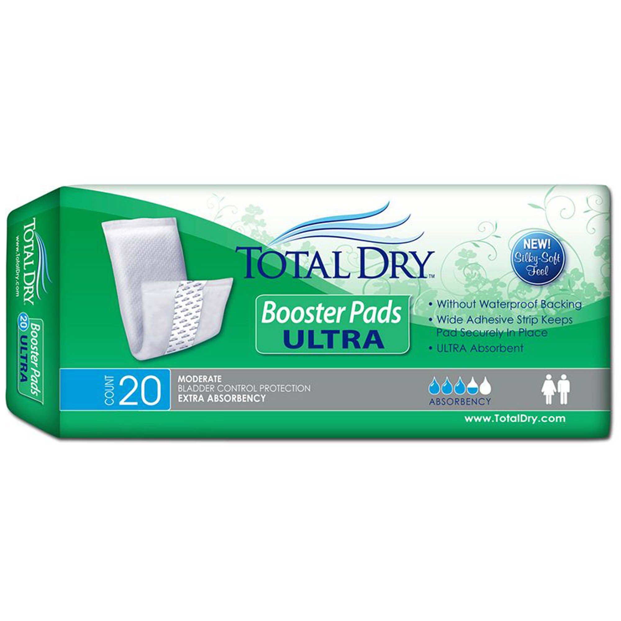 Booster Pad TotalDry Ultra 13 Inch Length Heavy Absorbency SecureLoc Core One Size Fits Most