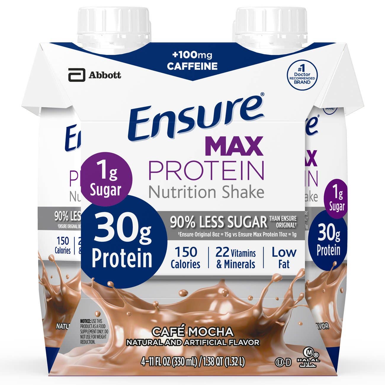 Ensure Max Protein Café Mocha Oral Supplement, 11 oz. Carton - 4/PK