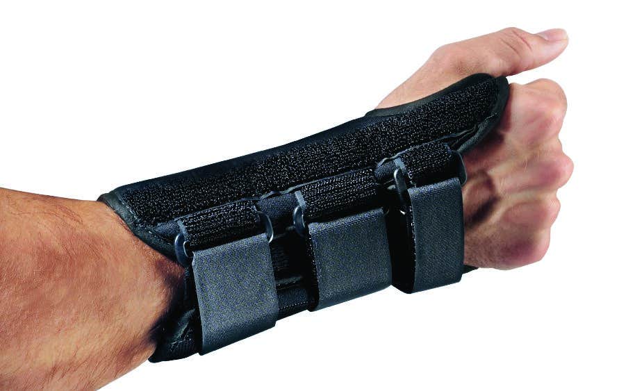 ProCare ComfortForm Wrist Brace with Palmar Stay, Aluminum/Foam/Lycra, Black (Each)