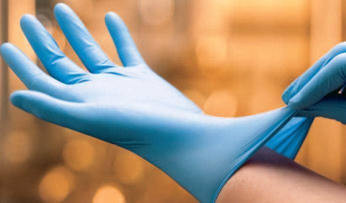 Exam Glove Flexam Medium Sterile Single Nitrile Extended Cuff Length Textured Fingertips Blue Chemo Tested - 50/BX