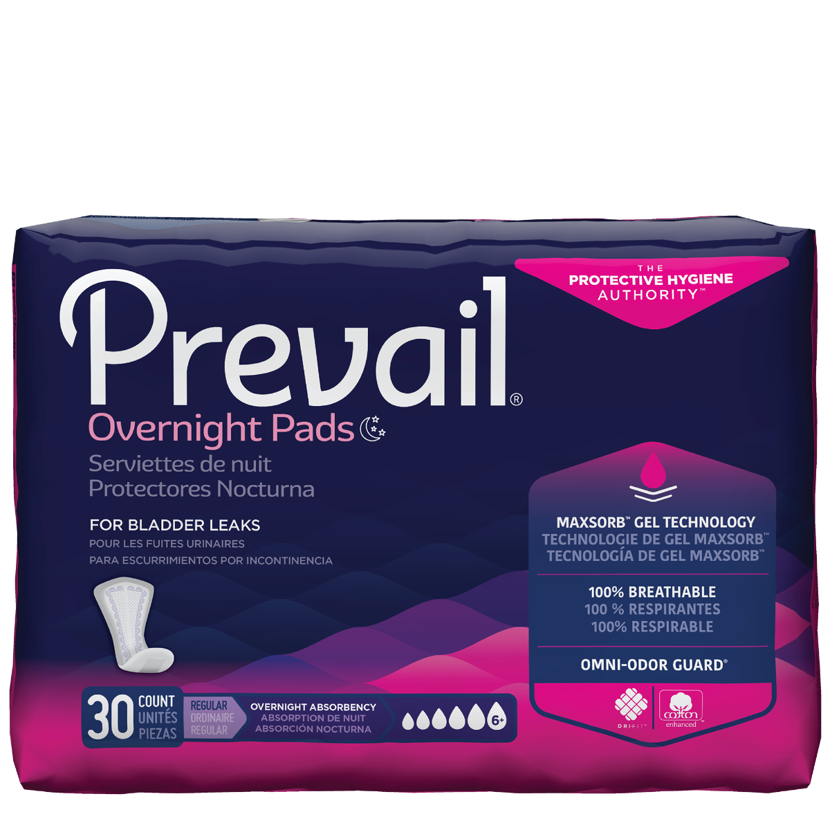 Prevail®Bladder Control Pad - Overnight Absorbency