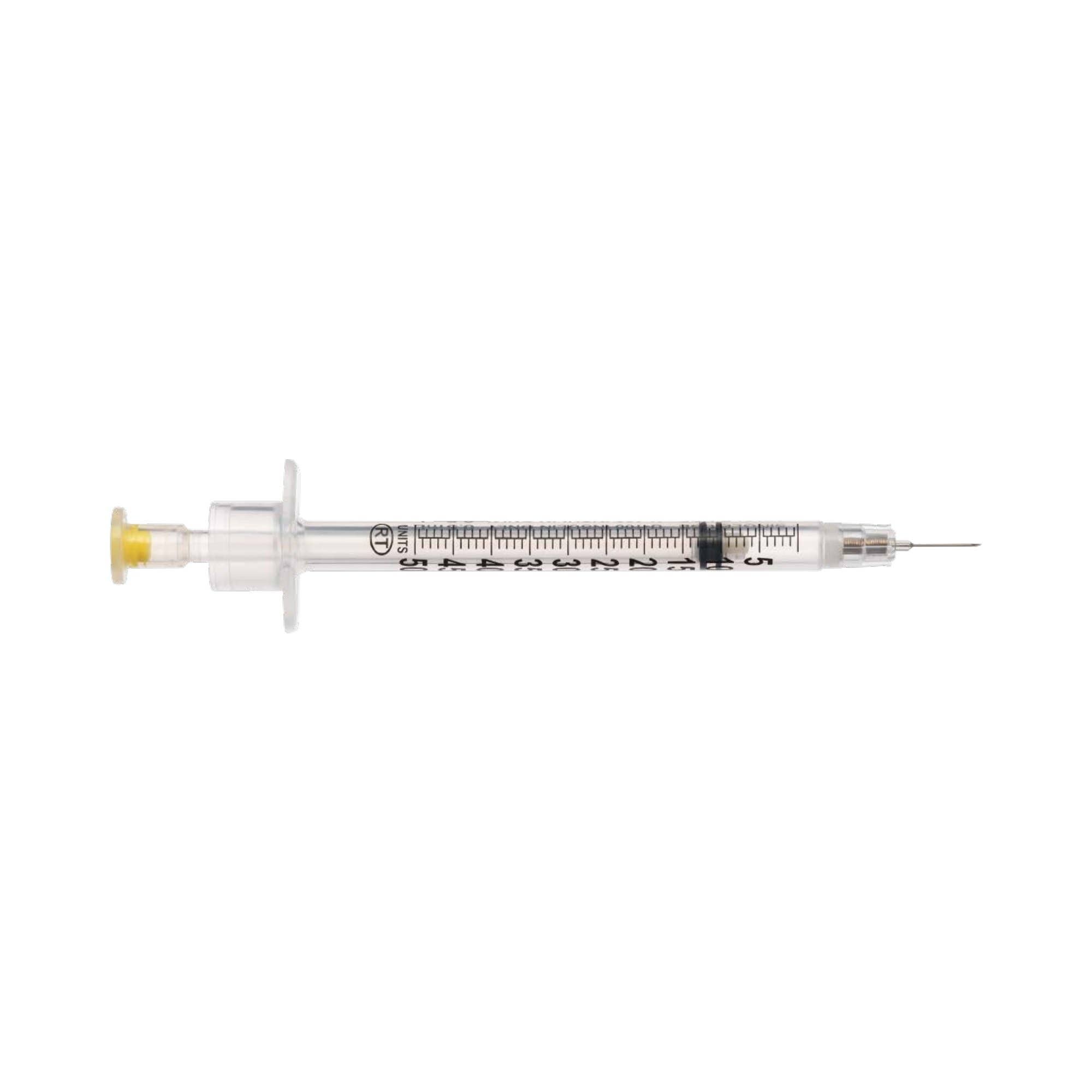 Safety Insulin Syringe with Needle VanishPoint 1 mL 5/16 Inch 30 Gauge Retractable Safety Needle Regular Wall