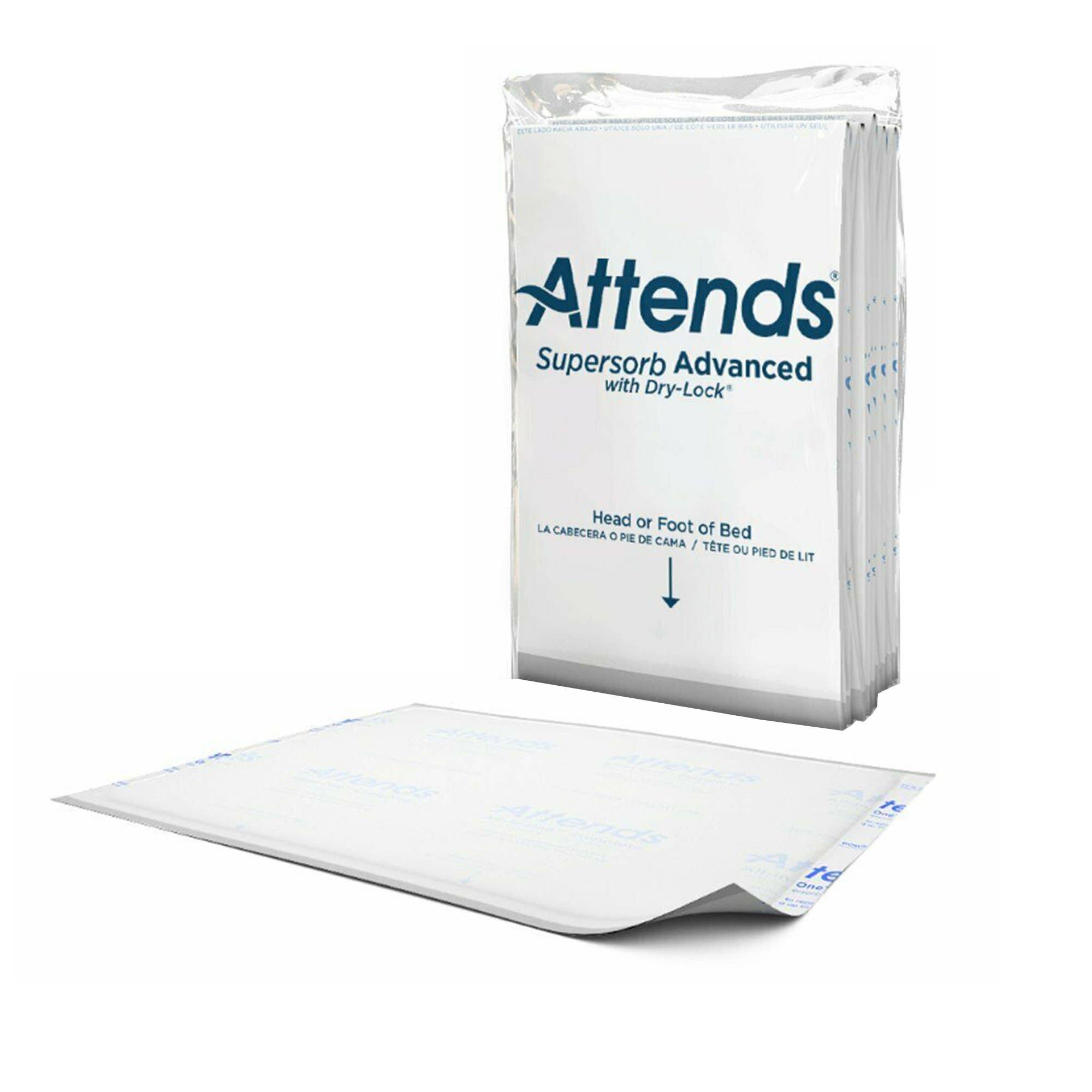 Disposable Underpad Attends Supersorb Advanced 30 X 36 Inch Dry-Lock Core Heavy Absorbency
