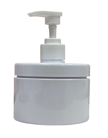 10 oz Empty Round White Plastic Jar & Pump Lid Container